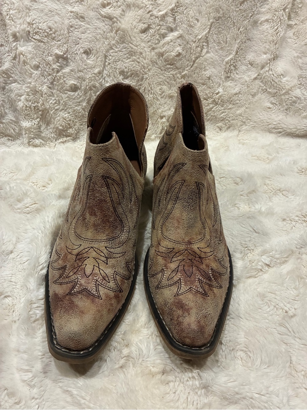 Roper AVA Vintage NWOB Distressed Brown Suede Western Chelsea Boots size 9.5